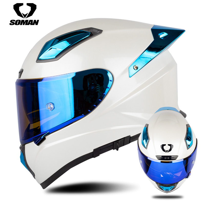 Carbon Fiber Lightweight Motorcycle Helmet - Casque de moto Soman en fibre