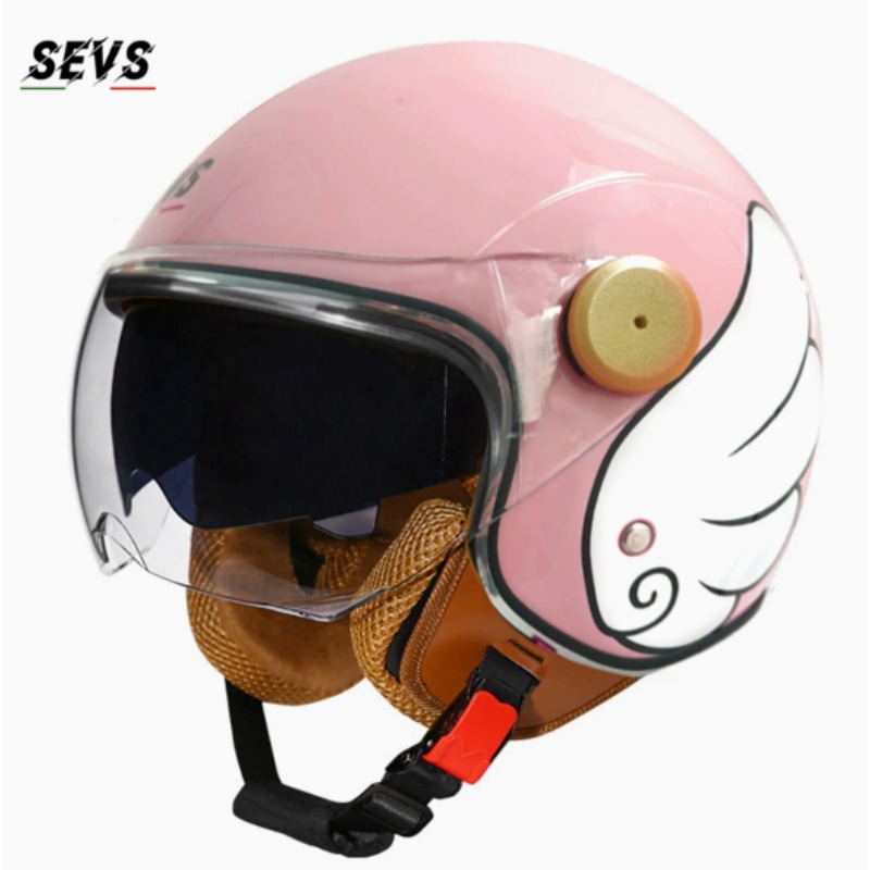 Vintage Open Face Retro Helmet - Casque de moto ouvert 3/4 certifié