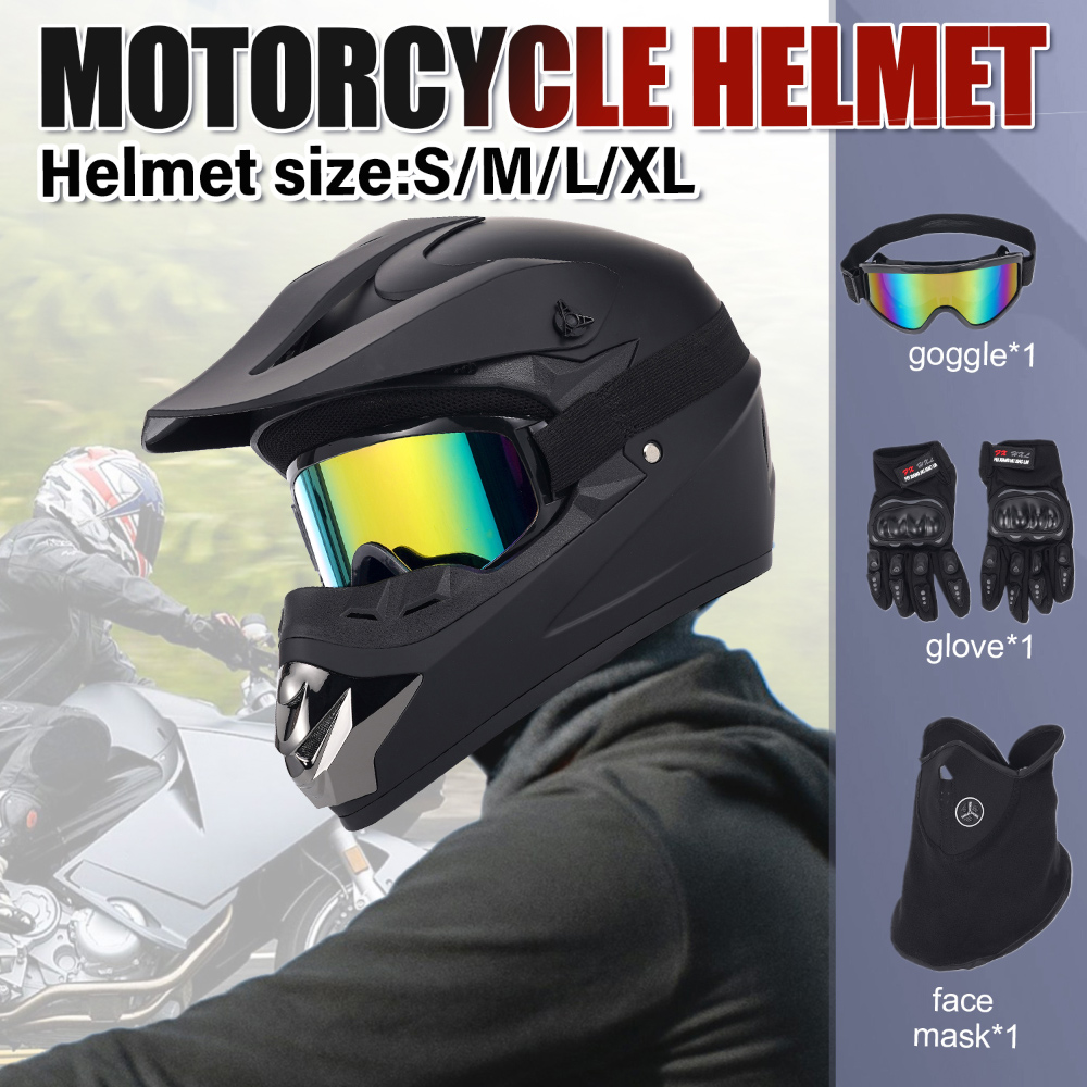 Off Road Motocross Helmet Goggles Set - Casque de moto tout-terrain, ensemble de