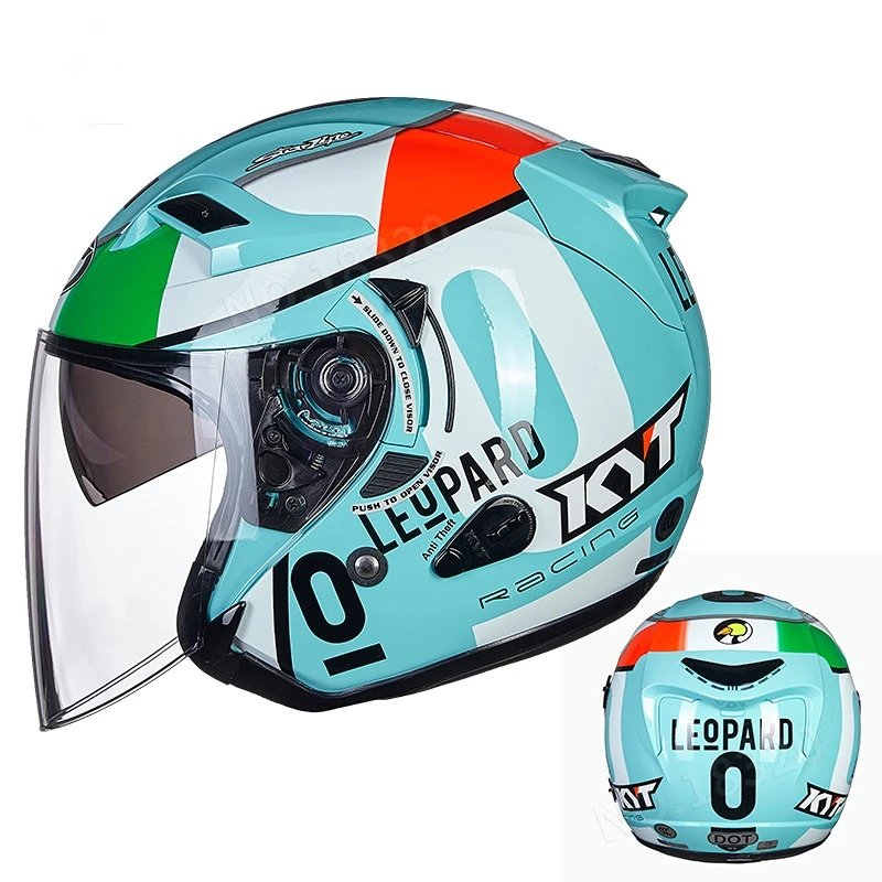 Vintage Open Face Retro Helmet - KYT-Casque de Moto Jet Vintage, Ouvert