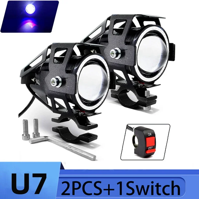 Universal Motorcycle Led Headlight Projector - U7 LED auxiliaire lumineux Moto ange