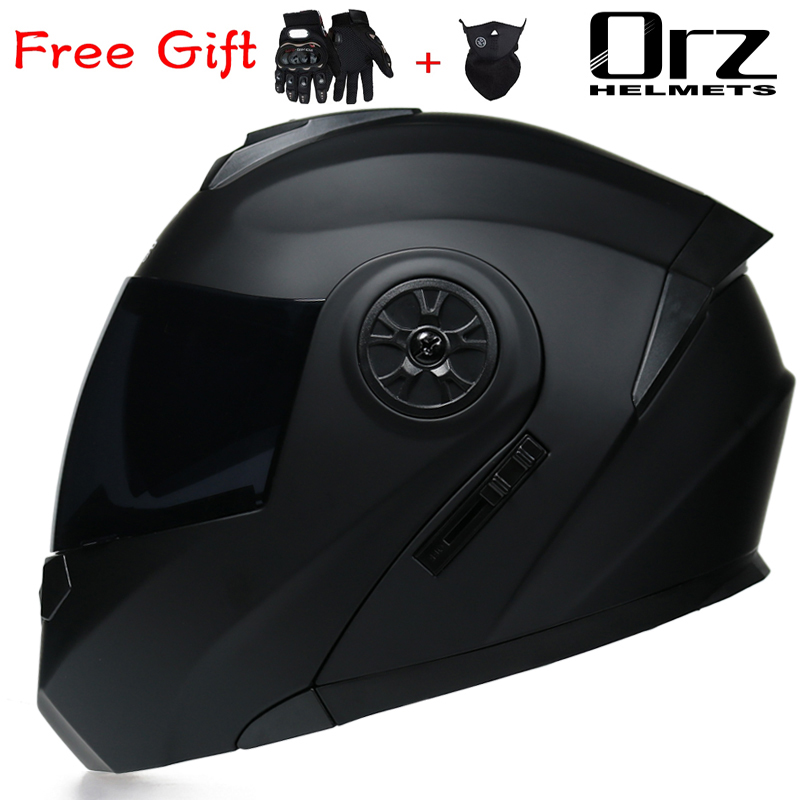 Dual Visor Motorcycle Racing Helmet - Casque de moto modulaire ORZ-161 homologué