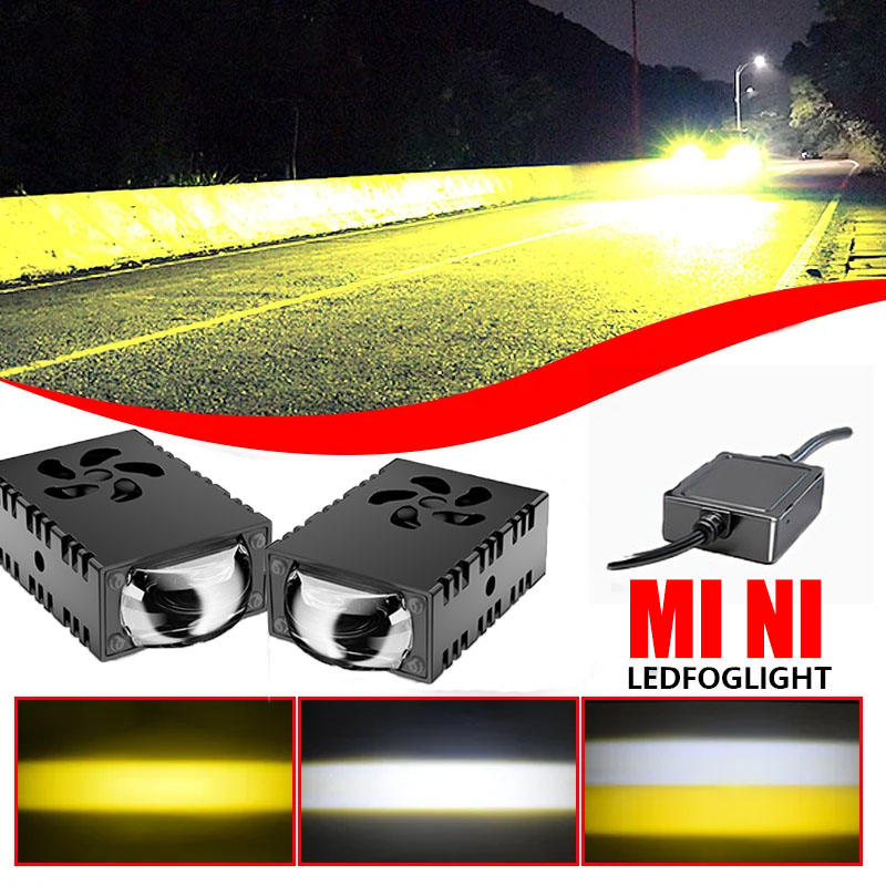 Universal Motorcycle Led Headlight Projector - 1 pièce/2 pièces Mini phare de