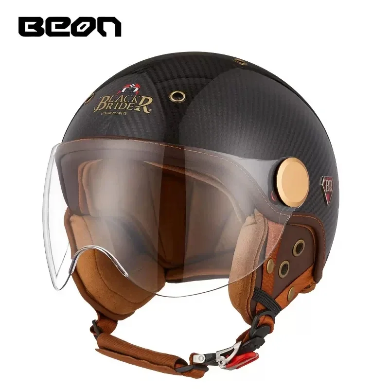 Vintage Open Face Retro Helmet - BEON BR13 rétro visage ouvert demi
