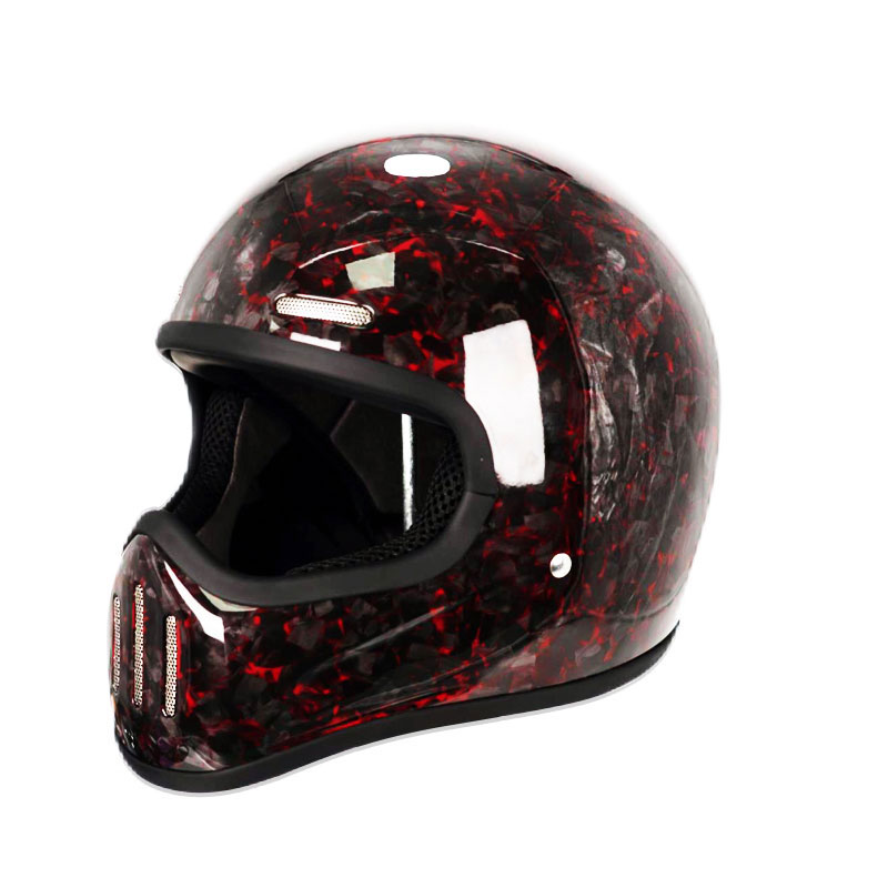Casque de moto intégral rétro  - Carbon Fiber Lightweight Motorcycle Helmet avis et prix