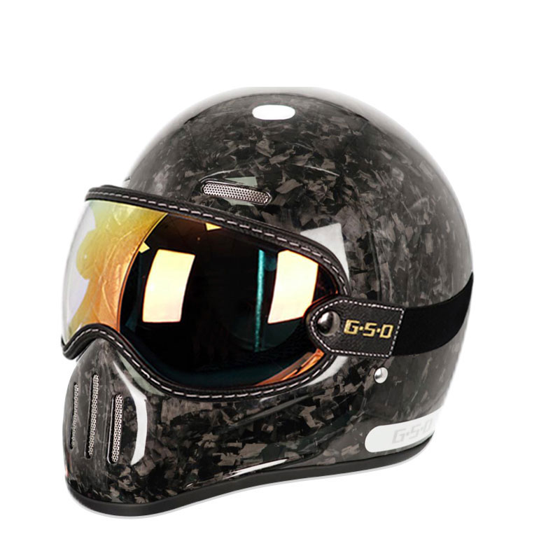 Casque de moto intégral rétro  - Carbon Fiber Lightweight Motorcycle Helmet avis et prix