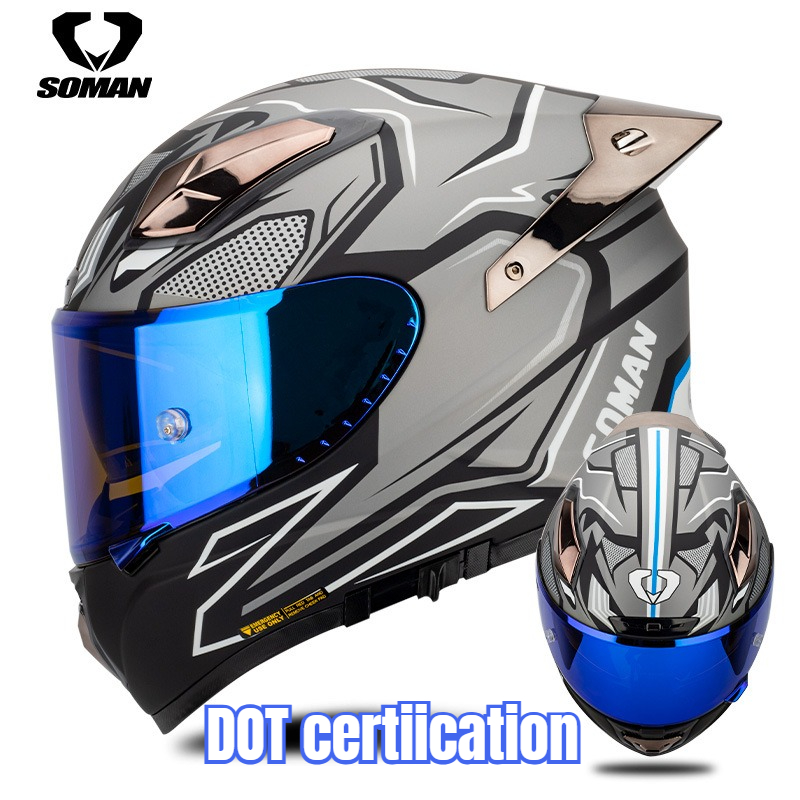 Casque de moto Soman en fibre  - Carbon Fiber Lightweight Motorcycle Helmet avis et prix