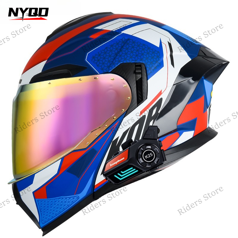 Casque de moto certifié 3C, à  - Full Face Motorcycle Helmet With Bluetooth avis et prix
