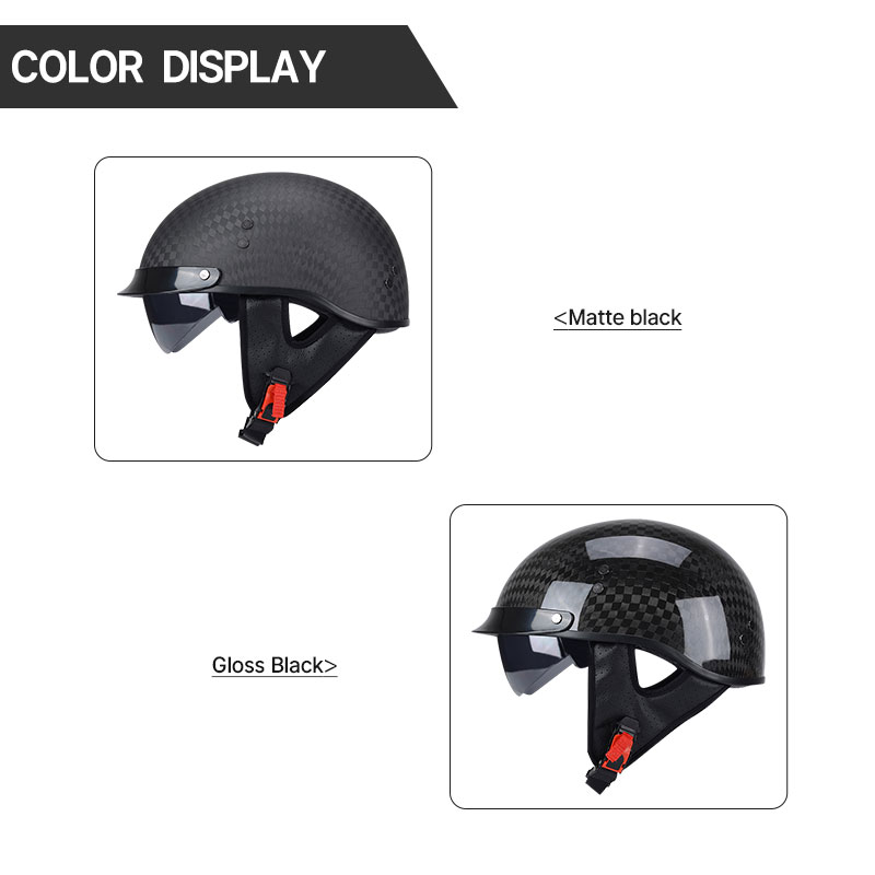 Casque de moto demi-visage lég - Carbon Fiber Lightweight Motorcycle Helmet avis et prix