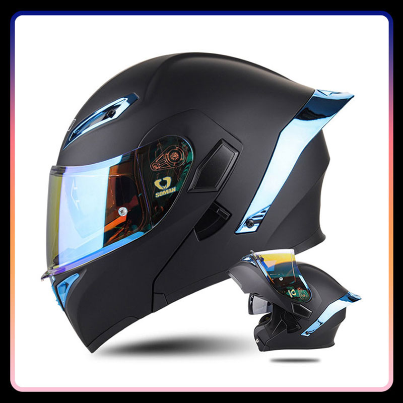 Casques de moto rabattables un - Dual Visor Motorcycle Racing Helmet avis et prix