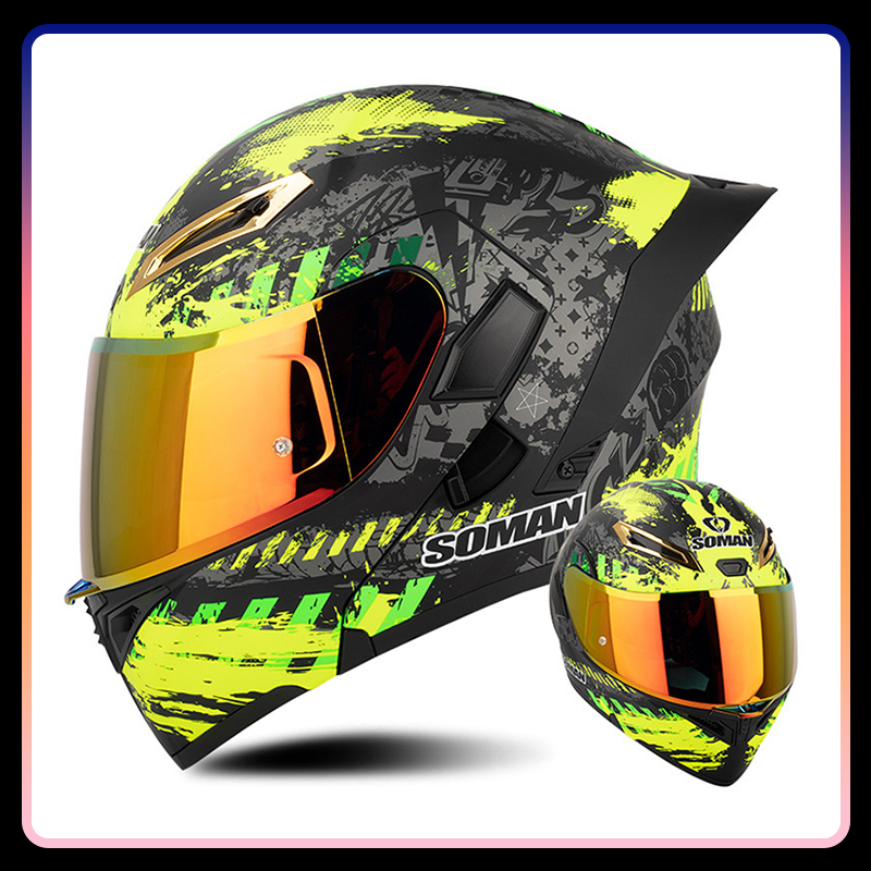 Casques de moto rabattables un - Dual Visor Motorcycle Racing Helmet avis et prix
