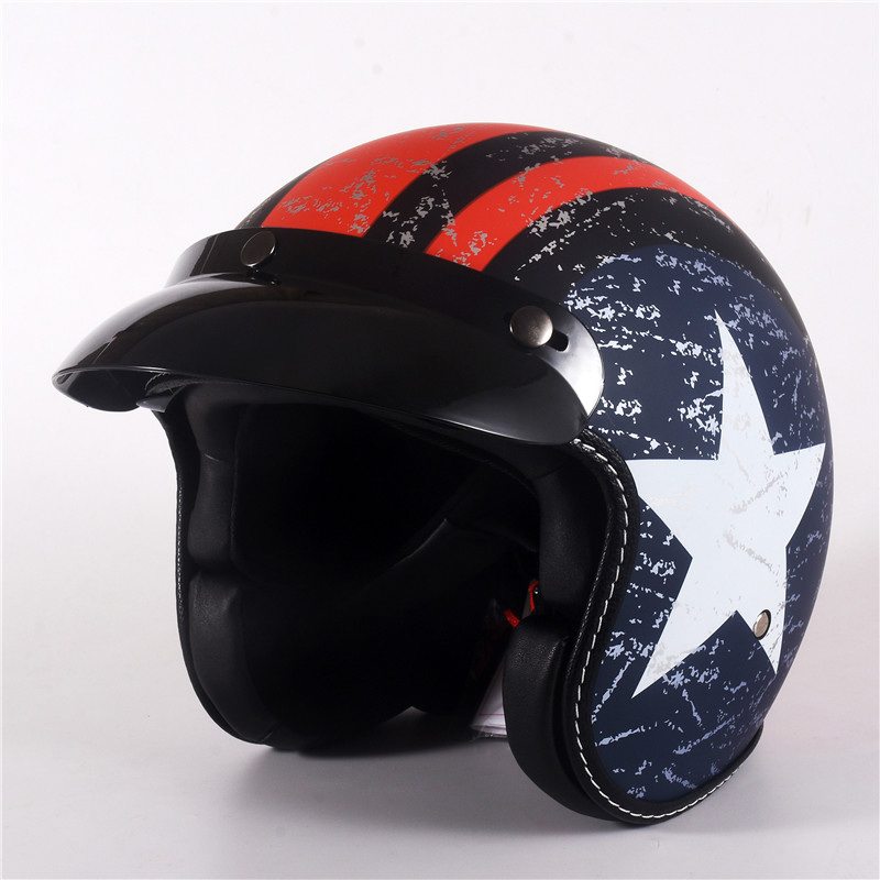 Casque de moto demi-visage en  - Vintage Open Face Retro Helmet avis et prix
