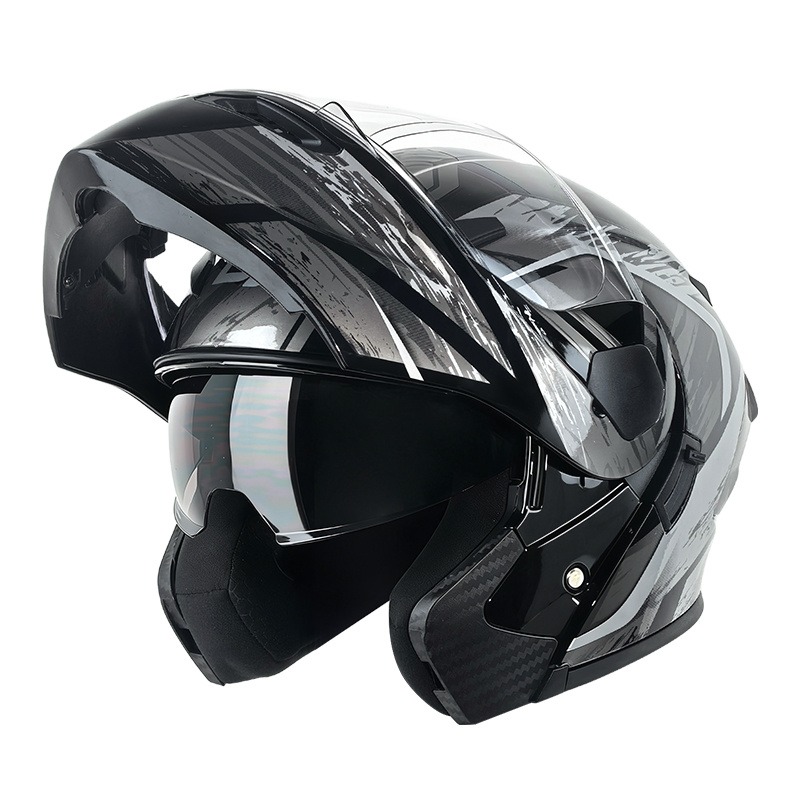 Casque de moto modulaire à dou - Modular Flip Up Motorcycle Helmet Dot Approved avis et prix