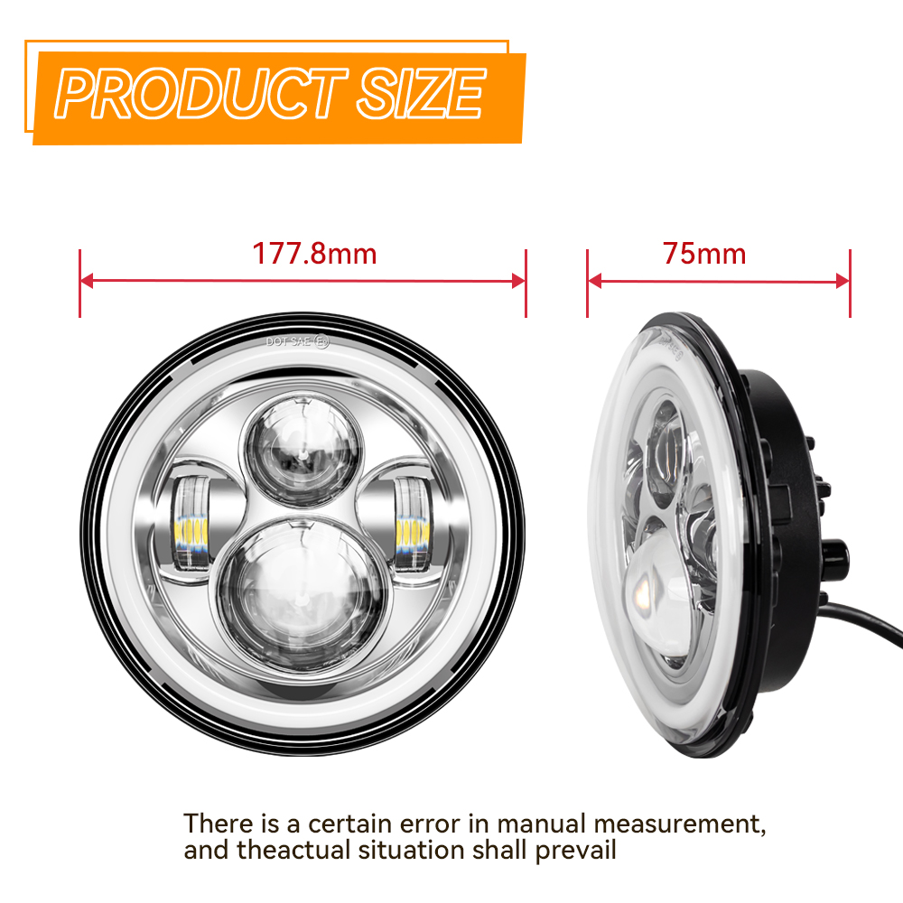 Phare universel à tête ronde d - Universal Motorcycle Led Headlight Projector avis et prix