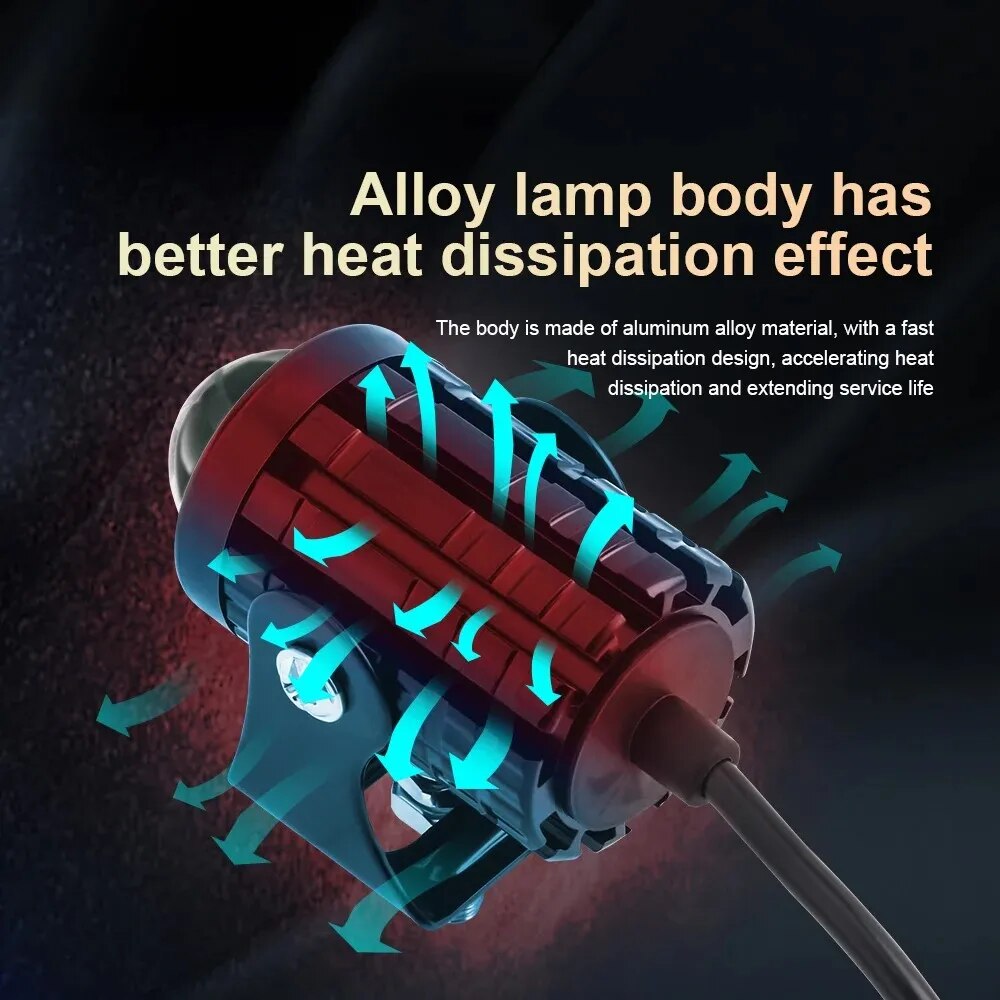 Phare LED universel pour motos - Universal Motorcycle Led Headlight Projector avis et prix