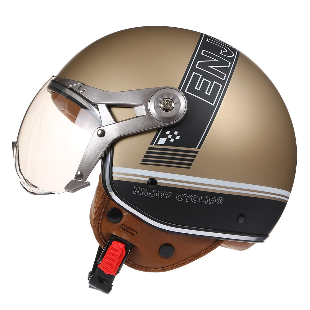 Casque de Moto Vintage TT & CO - Vintage Open Face Retro Helmet avis et prix