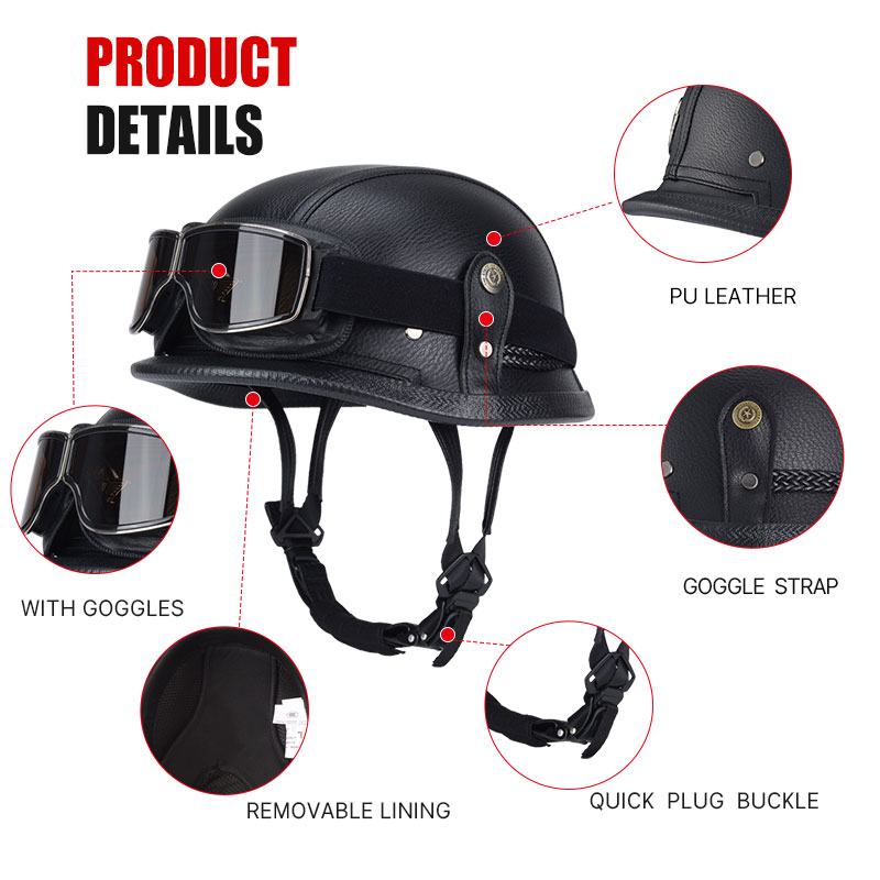 Casque de moto demi-casque all - Vintage Open Face Retro Helmet avis et prix