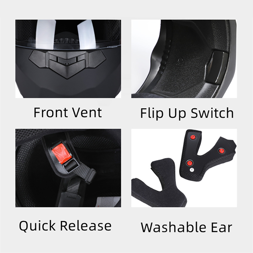 Casque de moto modulaire à Dou - Modular Flip Up Motorcycle Helmet Dot Approved avis et prix