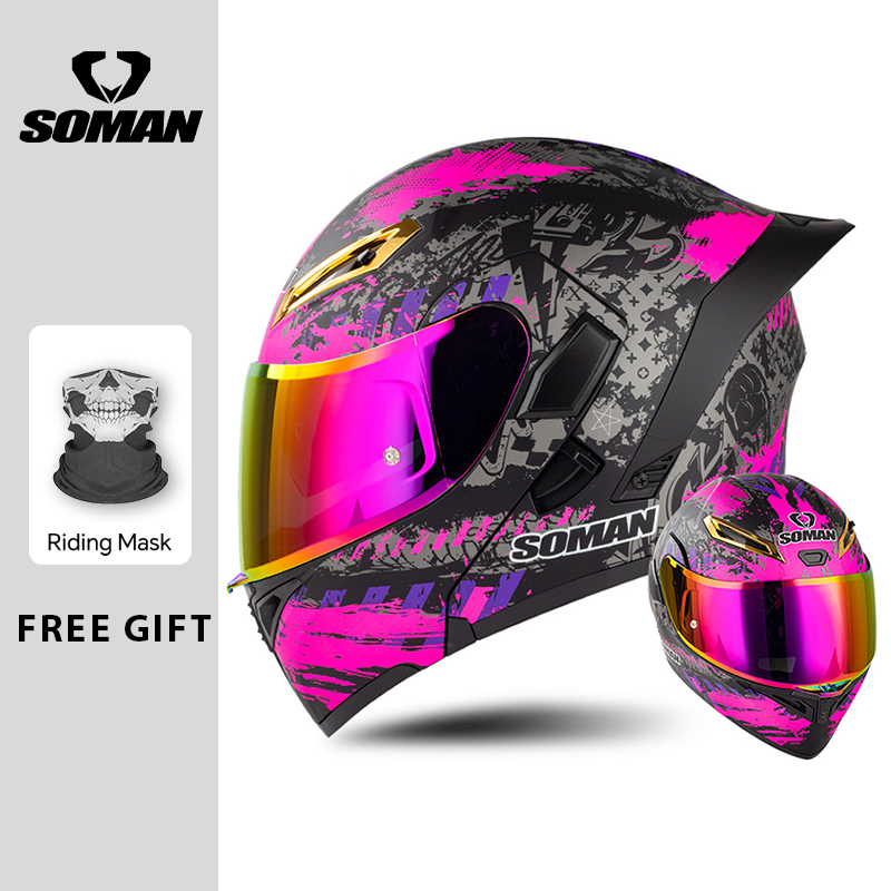 Casques de moto rabattables à  - Dual Visor Motorcycle Racing Helmet avis et prix