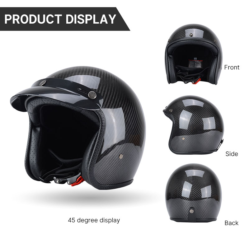 Casque Vintage en Fiber de car - Carbon Fiber Lightweight Motorcycle Helmet avis et prix