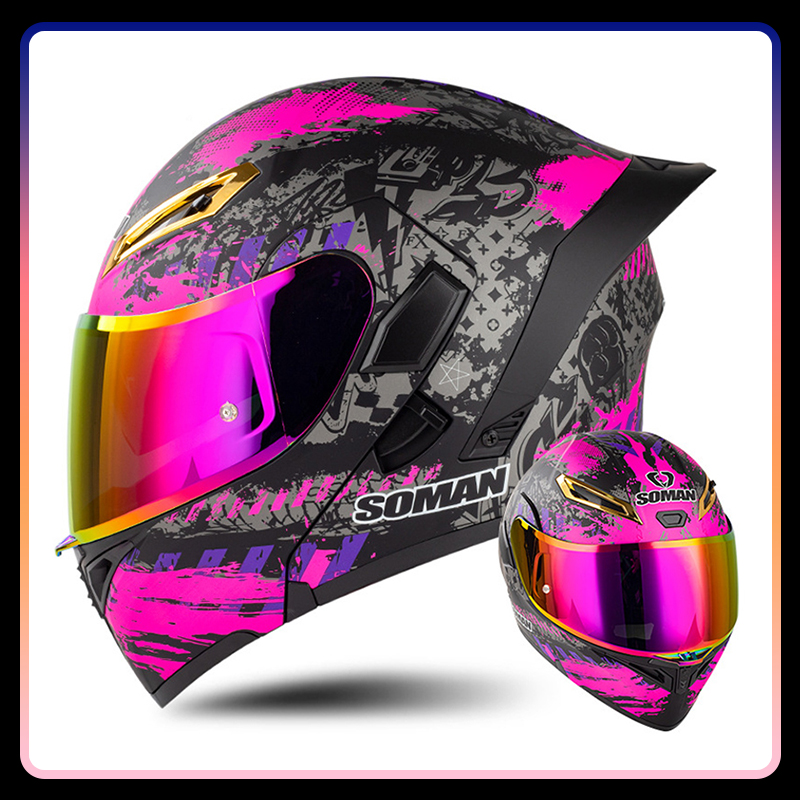 Hommes femmes casques de Moto  - Modular Flip Up Motorcycle Helmet Dot Approved avis et prix