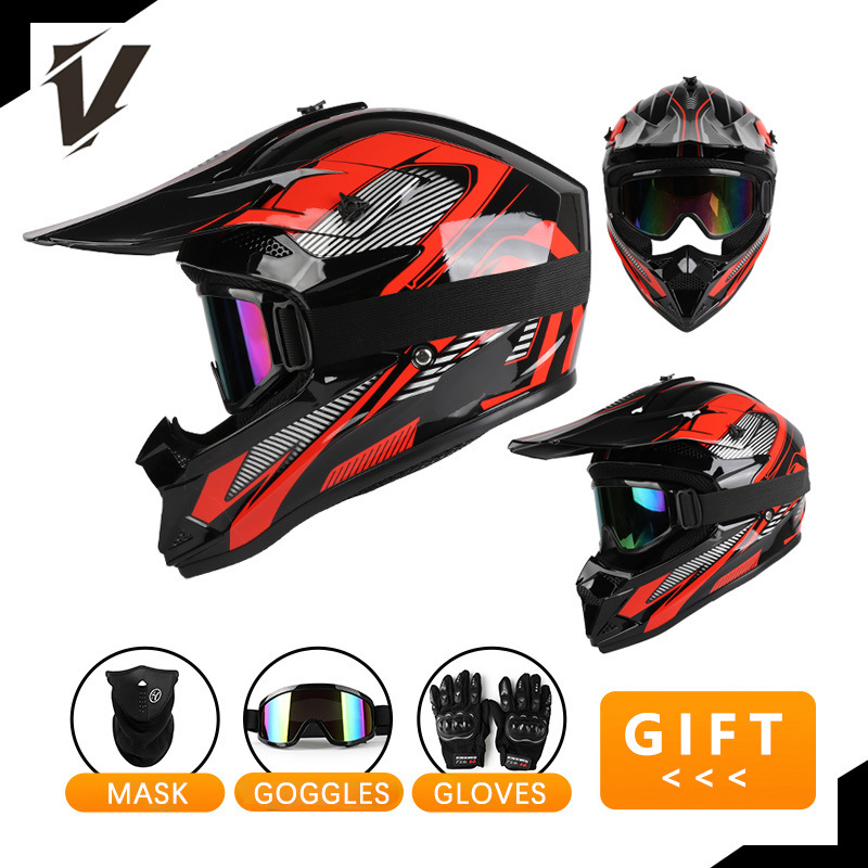 Ensemble de casque de moto tou - Off Road Motocross Helmet Goggles Set avis et prix