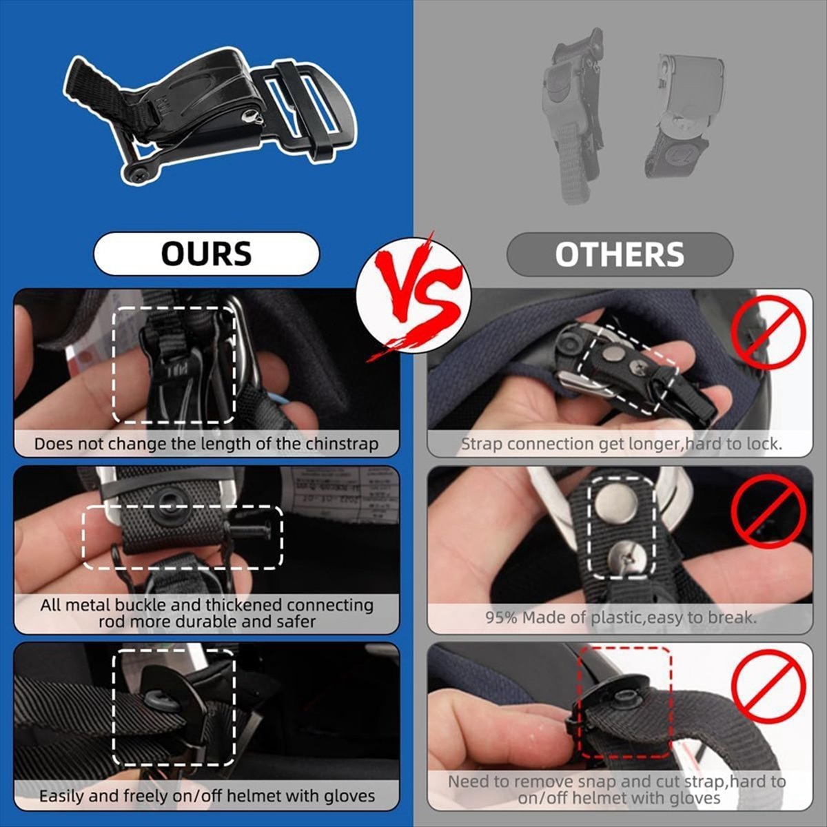 Kit de remplacement de boucle  - Quick Release Buckle Motorcycle Helmet avis et prix