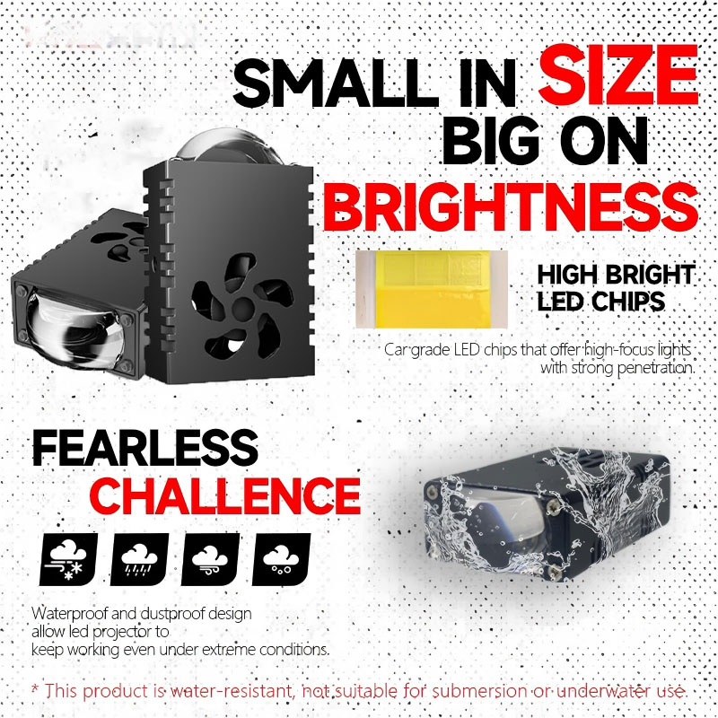 1 pièce/2 pièces Mini phare de - Universal Motorcycle Led Headlight Projector avis et prix