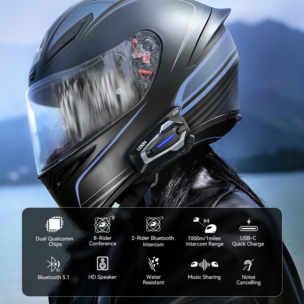 NEW-LEXIN G10 Intercom pour Ca - Universal Motorcycle Helmet Intercom Headset avis et prix