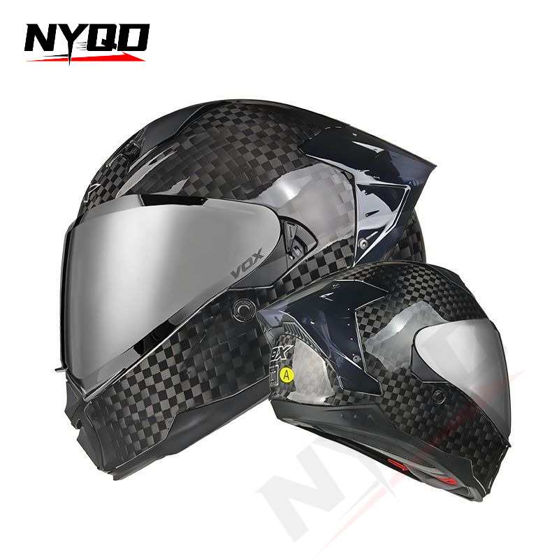 Casque de moto intégral en fib - Dual Visor Motorcycle Racing Helmet avis et prix
