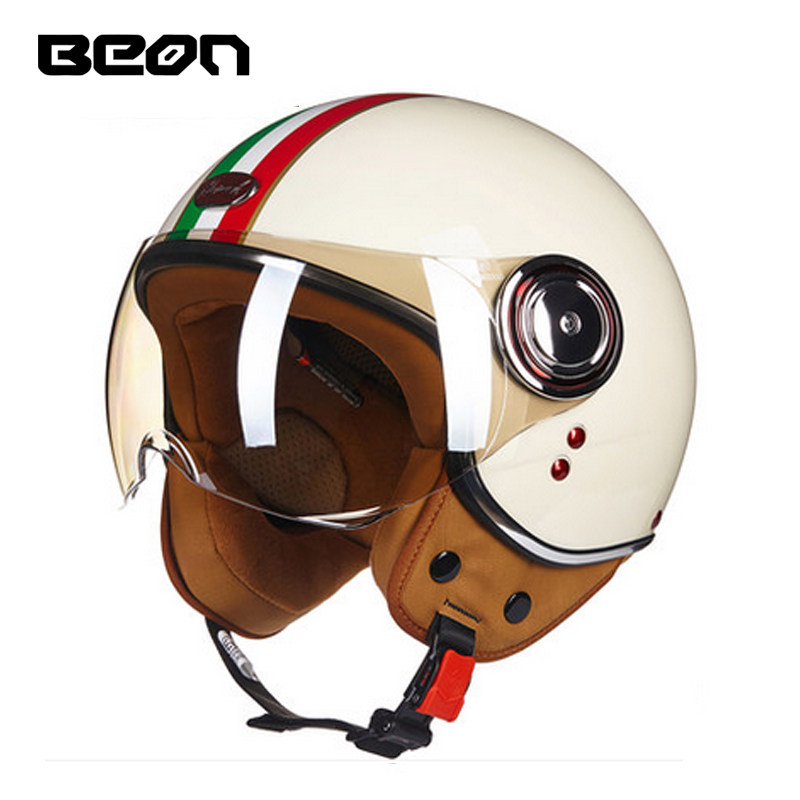 Casque de moto BEON 110B à fac - Vintage Open Face Retro Helmet avis et prix