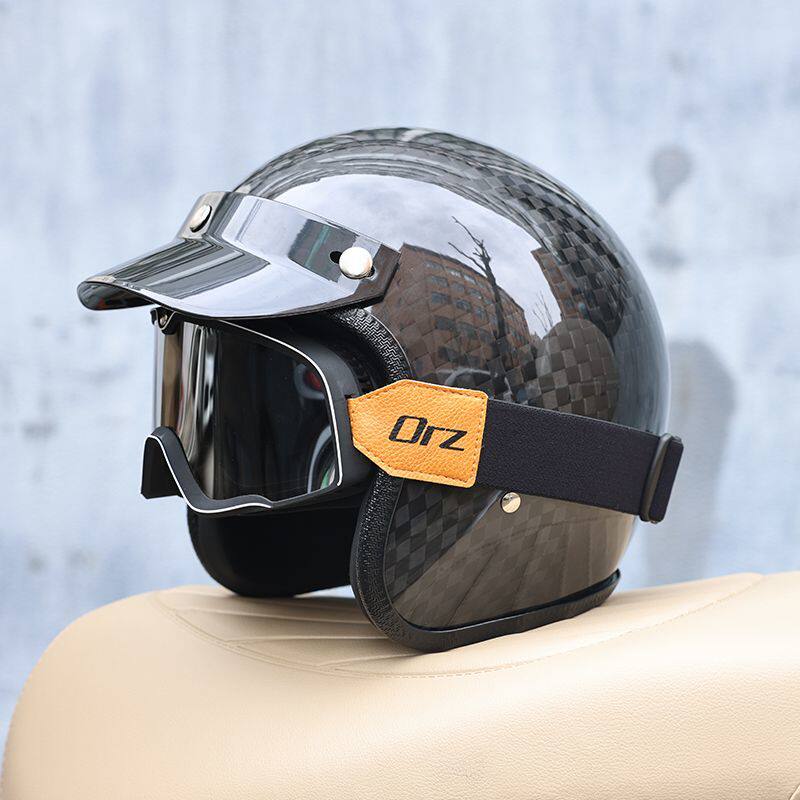 Casque Moto Vintage en Fibre d - Carbon Fiber Lightweight Motorcycle Helmet avis et prix