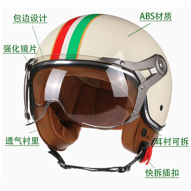 Casques de moto rétro ouverts  - Vintage Open Face Retro Helmet avis et prix