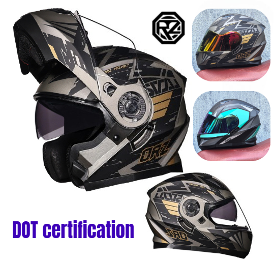 Orz-Casque de moto à visière d - Dual Visor Motorcycle Racing Helmet avis et prix